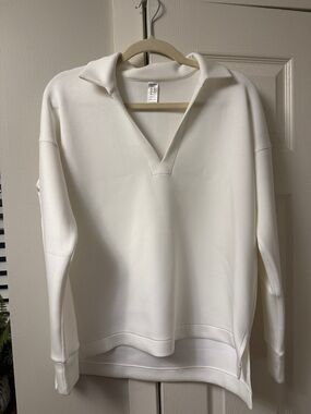 SPANX Air Essentials White V-Neck Pullover